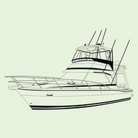 One color geometric boat art vector