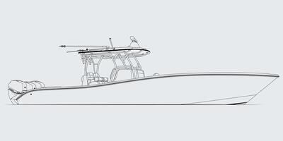 Boat Line Art Illustration One color element vector