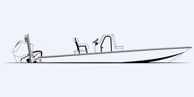 Boat Line Art Illustration One color vector