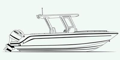 One color geometric boat vector