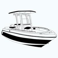 Geometric Boat One Color vector