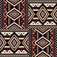 Colorful aztec southwest quilt pattern. Aztec southwestern Navajo geometric seamless pattern quilt style. Ethnic geometric pattern use for fabric, textile, home decoration elements, upholstery. vector