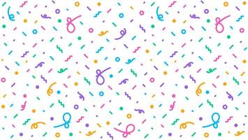 Playful seamless pattern with colorful hand drawn doodle lines and shapes. Minimalist and creative background design, perfect for kids, party themes, or fun modern projects. vector