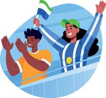 A flat style illustration of cheering characters vector