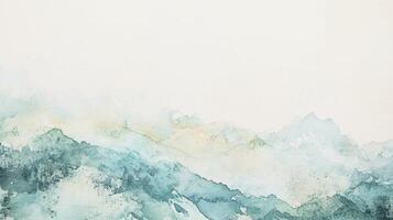 Abstract watercolor design with soft tones and open layout. Ideal for showcasing products, adding text, or enhancing banners and presentation slides in teal green color vector