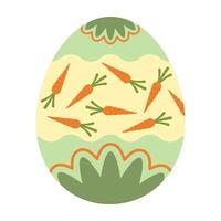 Green Easter Egg with Carrots Decoration vector