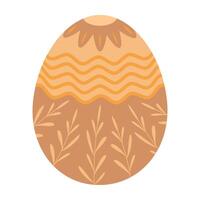 Warm Orange Patterned Easter Egg Design vector