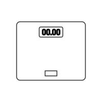 Digital bathroom scale showing zero weight in a minimalistic design for accurate measurements vector