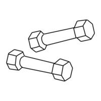 Two dumbbells placed side by side on a flat surface in a fitness environment vector