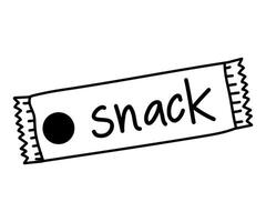 Creative snack packaging design featuring playful typography and minimalistic style vector