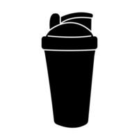 Stylish black shaker cup designed for mixing protein drinks and smoothies effectively vector