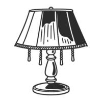Elegant White Table Lamp with Pleated Shade Soft Light Home Decor vector