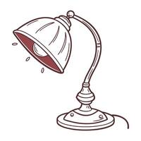 Illuminated electric lamp reflecting on mirror at home vector