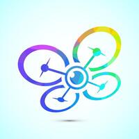 Drone icon design illustration. Drone Quadro copter sign symbol in low poly style vector