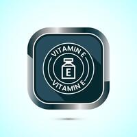 Vitamin E icon design illustration. Vitamin E sign symbol, Gray color shadow button design vector