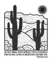 Do Not Bring Worry into Judgment - Christian Desert Design with Bible Verse Psalm 55 22 vector