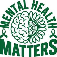 Mental Health Matters Bold Green Design for Mental Health Awareness vector