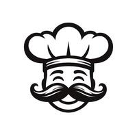 Smiling Restaurant Mascot Design in Black and White Line Art Style Isolated on White Background for Branding and Packaging vector