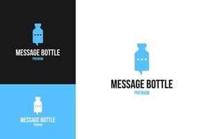 Message bottle logo design template illustration idea vector