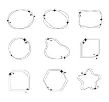 aesthetic minimalist linear frame design set. vector
