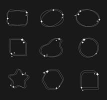 Y2K minimalist aesthetic line elements shape design set. vector