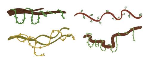 Tree branches with leaves. Set of branch tree illustration design vector