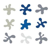 Colorful ink spots set splash abstract shape. illustration vector