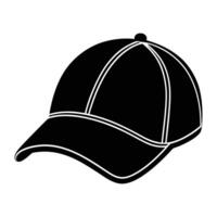 a black baseball cap on a white background vector