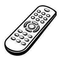 a black and white drawing of a remote control vector