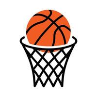basketball ball in the basket icon illustration vector