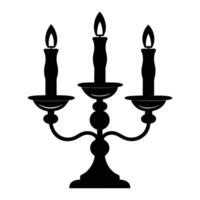 candle holder with three candles on a white background vector