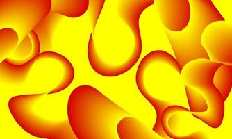 Abstract shapes and curves with yellow and orange gradients background design vector