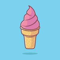 Cute Ice Cream Flat Design Graphic. illustration isolated on colorful background. vector