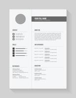 Clean and modern resume portfolio or cv template for candidates. Minimalist cv template fully editable. Professional resume letterhead, cover letter business layout for job applications. A4 size vector