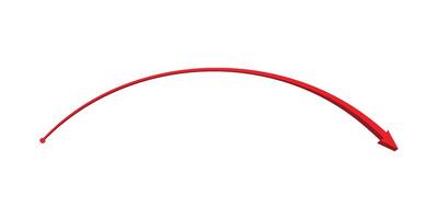 3d red color curve parabolic arrow pointing right, left, or upward vector