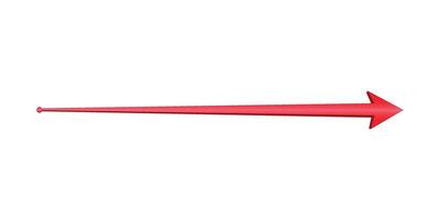 3d long red arrow pointing right left up or down for direction indication vector