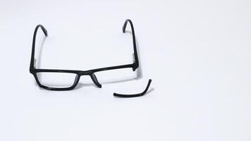 Broken glasses isolated on white background, photo