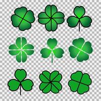 Green Shamrock clover icon.St Patrick day symbol, leprechaun leaf sign. Shamrock clover isolated, flat decorative element. vector