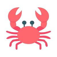 A red crab with blue eyes and claws. The crab is sitting on a white background. vector