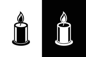 Burning candle graphic icon. Candle sign isolated on white black background vector