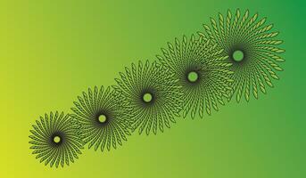 Abstract Green Background with Kiwi and Floral Pattern vector