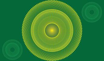 Abstract green geometric design with circular patterns and smooth curves vector
