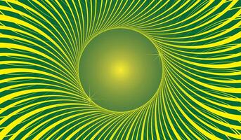 Fractal Burst with Green Spiral Rays and Yellow Light Effects vector