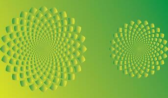 Green Abstract Pattern with Circles and Spiral Design vector