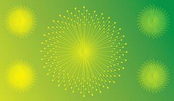 Abstract Green Background with Sunburst and Light Rays vector