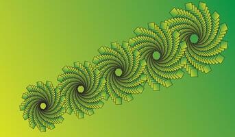 Green Abstract Spiral Pattern Design with Floral and Wave Elements vector