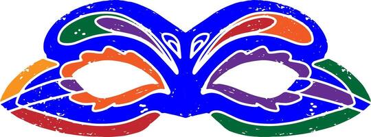 a colorful. carnival mask with a white background vector