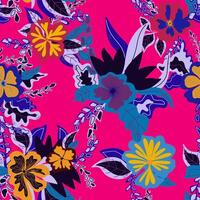 a colorful floral. pattern on a pink background vector