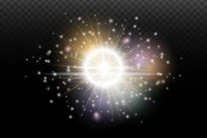 a bright light with stars and sparkles on background vector