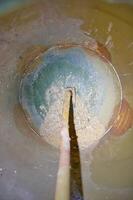 Inside View of a Cylindrical Container with Pipe photo